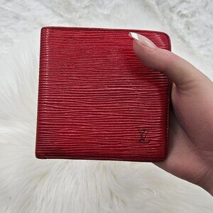 Louis Vuitton Red Epi Bifold Wallet